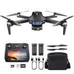 Drone with 2K HD Camera for Adults, GPS Drone with Screen on Controller, 64 Mins Flight, Long Range Transmission, 3 Speed Adjustable, Follow Me, AI Track, AI Night Shot, Auto Return, Lightweight and Foldable RC Drones for Beginner Toy Gifts, Under 249g
