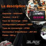 CNHL 1500mAh 4S Lipo Battery 14.8V 100C with XT60 Plug for FPV Drone Racing RC Quadcopter Helicopter Airplane Boat Car(2 Packs)