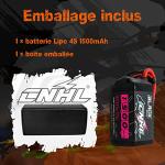 CNHL 1500mAh 4S Lipo Battery 14.8V 100C with XT60 Plug for FPV Drone Racing RC Quadcopter Helicopter Airplane Boat Car(2 Packs)