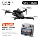 GPS Drone with 4K Dual Cameras & 4.5in Large-Screen Remote - Infrared Obstacle Avoidance, LED Night Lights, Brushless Motors, 2 Rechargeable Batteries, Wi-Fi FPV Real-Time Transmission, Hovering Altitude Hold Mode, GPS Auto Return & Follow Me Mode - Foldable Lightweight RC Airplane Quadcopter for Outdoor/Aerial Photography/Vlogging, Suitable for Beginners
