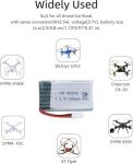 Tosiicop 3.7v Drone Lipo Battery - 2 Pack 650mAh Rechargeable Batteries for SYMA X5 Serial UVA Quadcopter Drones XH2.54 Connector with 2 Chargers SYMA X5C X5SW X5SC WLtoys V252 XT Flyer