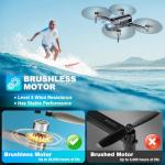 GPS Drones with Camera for Adults 4K, FPV Drone Under 249g with Brushless Motor, GPS Auto Return, Follow Me, Circle Fly, Waypoint Flight, Foldable Drone with Gesture Control, 46Mins with 2 Batteries