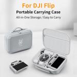 DFTIM Flip Case For DJI Flip Fly More Combo Hard Case, PU Leather Portable Shoulder Bag, Waterproof Travel Box Can Storage RC2/RC-N3 Remote/7 Batteries/Charging Hub/65W Charger/Drone Accessories