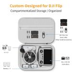 DFTIM Flip Case For DJI Flip Fly More Combo Hard Case, PU Leather Portable Shoulder Bag, Waterproof Travel Box Can Storage RC2/RC-N3 Remote/7 Batteries/Charging Hub/65W Charger/Drone Accessories