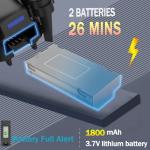 MOCVOO Drone With 1080P Camera for Adults Beginners Kids, Foldable RC Quadcopter, Toy Drones Gifts, FPV Drone Video, 2 Batteries, Carrying Case, One Key Start, Headless Mode, Waypoints fly, 360° Flips