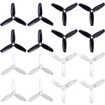 16pcs 3-Blade Props high-Speed Propellers, 3inch 75mm CW CCW for Racing Frame FPV Drone 1306 1407 1408 1606 1806 Motors,GEMFAN 3052（Black and Clear）