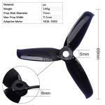 16pcs 3-Blade Props high-Speed Propellers, 3inch 75mm CW CCW for Racing Frame FPV Drone 1306 1407 1408 1606 1806 Motors,GEMFAN 3052（Black and Clear）