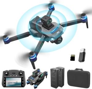 Drones With Camera for Adults 4K,Remote Contorl with Large Screen,FPV Drone with 50mins Flying Time,Auto Return GPS,360° Obstacle Avoidance Drone for Beginner,extra 8G SD Card Included