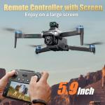 Drones With Camera for Adults 4K,Remote Contorl with Large Screen,FPV Drone with 50mins Flying Time,Auto Return GPS,360° Obstacle Avoidance Drone for Beginner,extra 8G SD Card Included