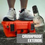 Jack Boss 14x 11.5x 6.5 Inch Hard Case, Portable Weather Waterproof Protective Camera Case with Customizable Foam, Fit Use of Drones, Camera, Equipments, Orange