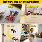 Drones for Kids 8-12, Mini Indoor Drone with 24 Piece Track Set, 2 in 1 RC Quadcopter & Flying Car Toys for Age 10-14 Boys with Jump Fly, Land Mode, Railcar Race,360 Flips,2 Batteries,Altitude Hold
