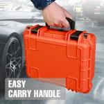 Jack Boss 14x 11.5x 6.5 Inch Hard Case, Portable Weather Waterproof Protective Camera Case with Customizable Foam, Fit Use of Drones, Camera, Equipments, Orange