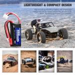 URGENEX 7.4V Lipo 2S 30C 450mAh Rechargeable Lipo with JST & PH2.0 Plug SCX24 with 1to2 USB Charger Fit for Most 1/10, 1/16, 1/18, 1/24 Scale RC Car Truck and RC Drone Airplane