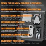 Hard Case for DJI Mini 4 Pro: Waterproof Hard Shell with Foam for DJI Drone Mini 3 Pro/Min3/RC2/RC/RC-N2/N1| Travel Carrying Storage Box for fly more combo Batteries and Accesories Kit ( Case Only)
