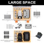 Drone Case for DJI Mini 2 SE: Waterproof Hard Travel Cases with Custom Foam for DJI Mini 4k/2 Fly Combo, Large Carrying Box for Drone, Batteries, Charger, Cable, Propeller & Accessories (Case Only)