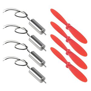 AEDIKO 4pcs 716 Coreless Motor 3.7V 7x16mm Brushed Motors 45000 RPM + 4pcs 75mm CW CCW Propeller Compatible with FPV RC Quadcopter