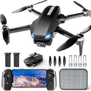 Drone with Camera, 2K HD FPV Drones for Adults, RC Quadcopter with Gravity Control, One Key Take Off/Land, Waypoint Fly, Gestures Selfie, 3 Speed Modes, Mini Drone for Beginners with 2 Batteries