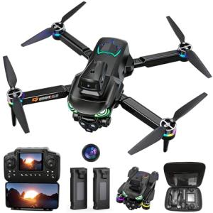 Drone with camera for adults 4k, screen on controller, drone with obstacle avoidance, 2 Batteries, Optical Flow Positioning, One-Touch Takeoff/Landing, drone with camera for kids, toys for boys