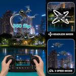 Drone with camera for adults 4k, screen on controller, drone with obstacle avoidance, 2 Batteries, Optical Flow Positioning, One-Touch Takeoff/Landing, drone with camera for kids, toys for boys