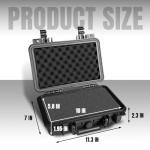 Jack Boss 11.3x 7x 2.3 Inch Hard Case, Portable Weather Waterproof Protective Camera Case with Customizable Foam, Fit Use of Drones, Camera, Equipments, Black