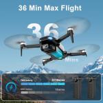Drone with Camera, 2K HD FPV Drones for Adults, RC Quadcopter with Gravity Control, One Key Take Off/Land, Waypoint Fly, Gestures Selfie, 3 Speed Modes, Mini Drone for Beginners with 2 Batteries