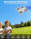 SIMREX Mini Drone for Kids & Beginners, RC Quadcopter with Altitude Hold, 3 Speed Modes, One Key Takeoff/Landing, Headless Mode, Cool LED Lights, Stunt Flip, Ideal Christmas Birthday Gift Toy(Gray)