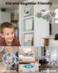 SIMREX Mini Drone for Kids & Beginners, RC Quadcopter with Altitude Hold, 3 Speed Modes, One Key Takeoff/Landing, Headless Mode, Cool LED Lights, Stunt Flip, Ideal Christmas Birthday Gift Toy(Gray)