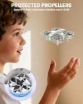 SIMREX Mini Drone for Kids & Beginners, RC Quadcopter with Altitude Hold, 3 Speed Modes, One Key Takeoff/Landing, Headless Mode, Cool LED Lights, Stunt Flip, Ideal Christmas Birthday Gift Toy(Gray)