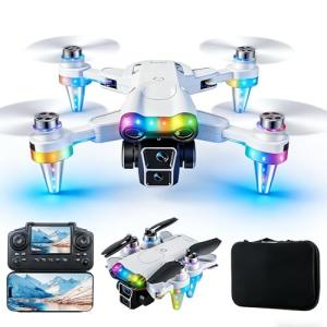 Drones for kids 8-12 with camera 4K HD – Drone with camera for kids & Beginners, Mini kids drone with Fancy LED Lights, 2.4" Built-In FPV Screen, Dual Batteries, Indoor & Outdoor Toy Gift
