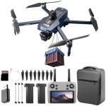 GPS Drone with One Key Airdrop (1 pound), 5G Technology, Brushless Motor, 360° Laser Obstacle Avoidance, 5 Inch Touch - Screen Display Remote Controller, 2.7K Real Pixels, 3 Axis Gimbal Camera, Auto Return (Go Home), One Key Follow (Follow me), Speed Adjustment, Optical Flow Positioning, One Key Takeoff/Landing, Waypoint and Orbit Flight, 50x Zoom, 1.86Mile Flight Range, 28 Minute Flight Time, LED Night Flight Lights