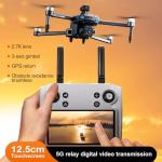 GPS Drone with One Key Airdrop (1 pound), 5G Technology, Brushless Motor, 360° Laser Obstacle Avoidance, 5 Inch Touch - Screen Display Remote Controller, 2.7K Real Pixels, 3 Axis Gimbal Camera, Auto Return (Go Home), One Key Follow (Follow me), Speed Adjustment, Optical Flow Positioning, One Key Takeoff/Landing, Waypoint and Orbit Flight, 50x Zoom, 1.86Mile Flight Range, 28 Minute Flight Time, LED Night Flight Lights