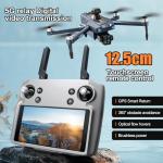 GPS Drone with One Key Airdrop (1 pound), 5G Technology, Brushless Motor, 360° Laser Obstacle Avoidance, 5 Inch Touch - Screen Display Remote Controller, 2.7K Real Pixels, 3 Axis Gimbal Camera, Auto Return (Go Home), One Key Follow (Follow me), Speed Adjustment, Optical Flow Positioning, One Key Takeoff/Landing, Waypoint and Orbit Flight, 50x Zoom, 1.86Mile Flight Range, 28 Minute Flight Time, LED Night Flight Lights