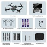 Drone with Camera 1080P HD, FPV Foldable Mini Drone for Beginners Kids Adults Boys Girls, with 2 recharging Batteries, Carrying Case, One Key Start, Stable Hover, Trajectory Flight, Toys Gifts (Black)