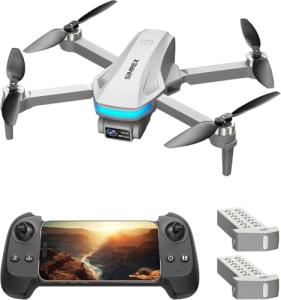 SIMREX GPS Drone with Camera for Adults 4K, 5G WiFi FPV Foldable RC Quadcopter, Brushless Motor, Gesture Control, Auto Return Home, Follow Me, Waypoint Flight(Gray)