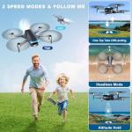 GPS Drone with Camera, 2K HD Drones for Adults, Foldable FPV Drone with GPS Auto Return, Follow Me, Circle Fly, Waypoint Fly, 5G Transmission, Gestures Selfie, Brushless Motor, 2 Batteries