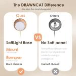 DRAWNCAT Boho Rattan Floor Lamp with Shade - 12W Bright LED Bulb, Adjustable Height 48-60 Inch, Remote Control 3 Color Temperatures, Handwoven Arc Standing Light for Living Room & Bedroom