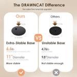 DRAWNCAT Boho Rattan Floor Lamp with Shade - 12W Bright LED Bulb, Adjustable Height 48-60 Inch, Remote Control 3 Color Temperatures, Handwoven Arc Standing Light for Living Room & Bedroom