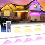 MuliVid 200Ft Permanent Outdoor Lights for House, RGB Halloween House Light Outdoor with Remote APP Control,IP67 Waterproof for Outside Decorations，Eaves Lights for Christmas, Holiday, Party, Daily
