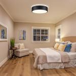 Vikaey Black LED Ceiling Light, Modern Flush Mount Ceiling Light Fixture, Minimalist Round Metal Lighting Fixture Ceiling Lamp for Hallway, Entryway, Bedroom, Balcony, 11.81 Inch