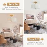 Bargeni Semi Flush Mount Ceiling Light Fixture,12.5 inch Drum Flush Mount Ceiling Light,Gold Light Fixtures Ceiling Mount,Cream White with Pleated Fabric Shade,Modern Ceiling Light for Bedroom,Hallway