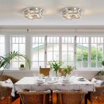 piano7797 13 inch Brushed Nickel Flush Mount Ceiling Light Fixtures,3-Light Modern Hallway Light Fixtures Ceiling, Brushed Nickel Light Fixture Ceiling Mount for Farmhouse,Kitchen, Bedroom 1 Pack