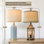 G-SAFAVA 24.25" Modern Ceramic Blue Table Lamps Set of 2 for Living Room, Farmhouse, Bedside, Coastal Bedroom, Side & End Tables