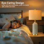 G-SAFAVA 24.25" Modern Ceramic Blue Table Lamps Set of 2 for Living Room, Farmhouse, Bedside, Coastal Bedroom, Side & End Tables