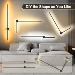 GOODATE Wall Sconces Set of Two with Remote, Stepless Colors 3000K-6500K & Stepless Dimming, Hardwire or Plug-in, 180° Rotate, LED Black Plug in Wall Sconces with Timer & Night Light, 39.4 Inches