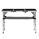 Outdoor Folding Camping Table, 3ft Portable Pinic Table with 3 Adjustable Height, Small Aluminum Patio Side Table