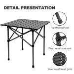 Compact Camping Table Folding Camp Side Table Portable Roll up Aluminum Table with Carry Bag Lightweight Foldable Small Camp Tab