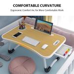 Laptop Bed Table Foldable Lap Table with Cup Holder Drawer Tablet Stand Laptop Bed Tray Table Portable Lap Table Foldable Legs