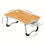 Laptop Bed Table Foldable Lap Table with Cup Holder Drawer Tablet Stand Laptop Bed Tray Table Portable Lap Table Foldable Legs