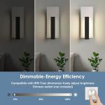 Hyunbae Modern LED Wall Sconces Up and Down Wall Mount Light Black, 3000K Indoor Light Fixtures with Frosted Glass Bathroom Vanity Lights Dimmable Lighting Lamp for Home Stairway Hallway Bedoom