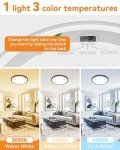 4PACK LED Flush Mount Ceiling Light Fixture Black, 9Inch 24Watt, 3000k/4500k/6000K LED Ceiling Light, Ultra Slim Flush Mount LED Ceiling Lamp for Bedroom, Living Room, Kitchen, Hallway,NOT-DIMMABLE